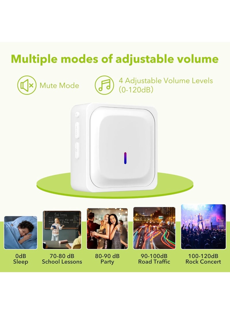 SYOSI Wireless Doorbell, Waterproof Door Bell with Easy Installation 1000Ft Range Adjustable Volume 58 Chimes and LED Flash for Homes Offices Classrooms Apartments, White - Image 2