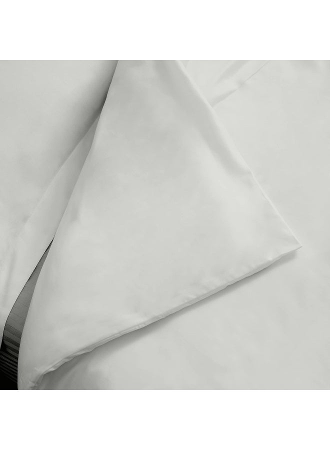 Threadmill Home Linen 100% Cotton Duvet Cover, Twin Size 2 Piece Set with 1 Pillow Sham, Lightweight & Breathable, Classic Solid Light Grey Duvet Cover Set - Image 2