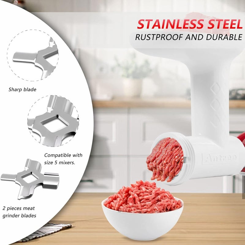 Antree Stainless Steel Meat Grinder Grinding Blades for Stand Mixer and Meat Grinder Attachment, 2 sharp blades - Image 4