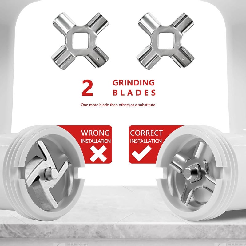 Antree Stainless Steel Meat Grinder Grinding Blades for Stand Mixer and Meat Grinder Attachment, 2 sharp blades - Image 5