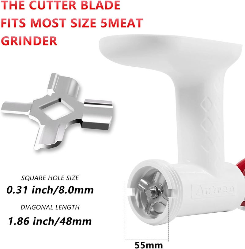 Antree Stainless Steel Meat Grinder Grinding Blades for Stand Mixer and Meat Grinder Attachment, 2 sharp blades - Image 2