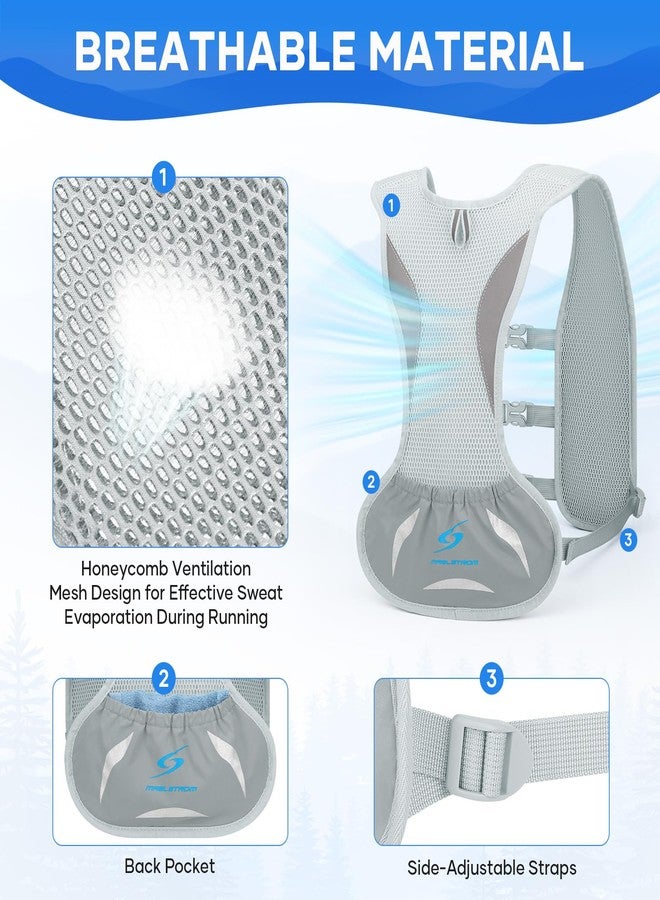 Maelstrom Running Vest for Women Men,Adjustable & Lightweight Reflective Hydration Vest with 500ml Soft Flask , Running Backpack for Trail Race, Marathon, Hiking, Cycling (Gray) - Image 3