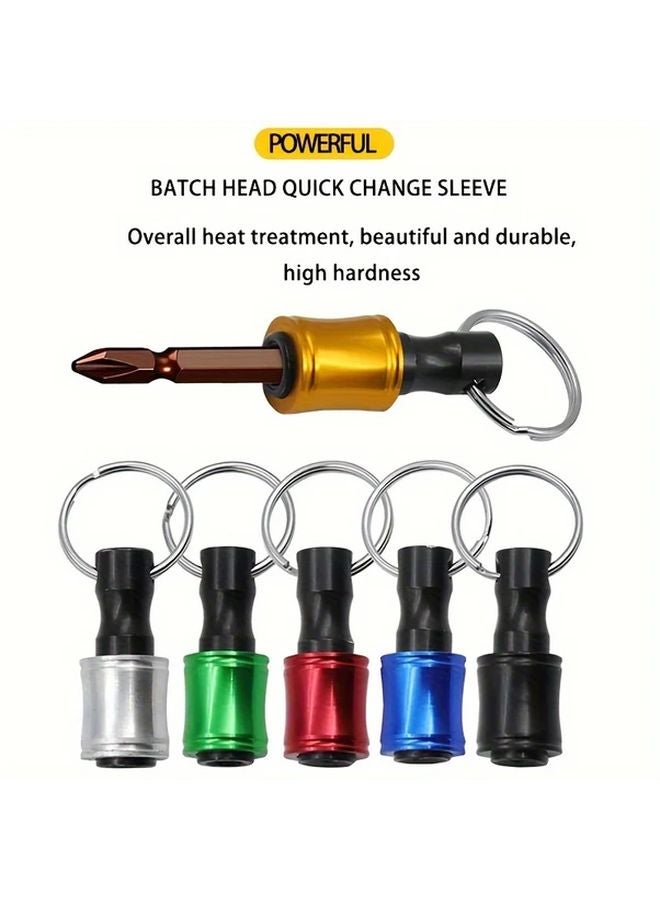 6Pcs 1 4 Inch Hex Shank Drill Bit Holder Adapter Set With Carabiner Clip - Image 4