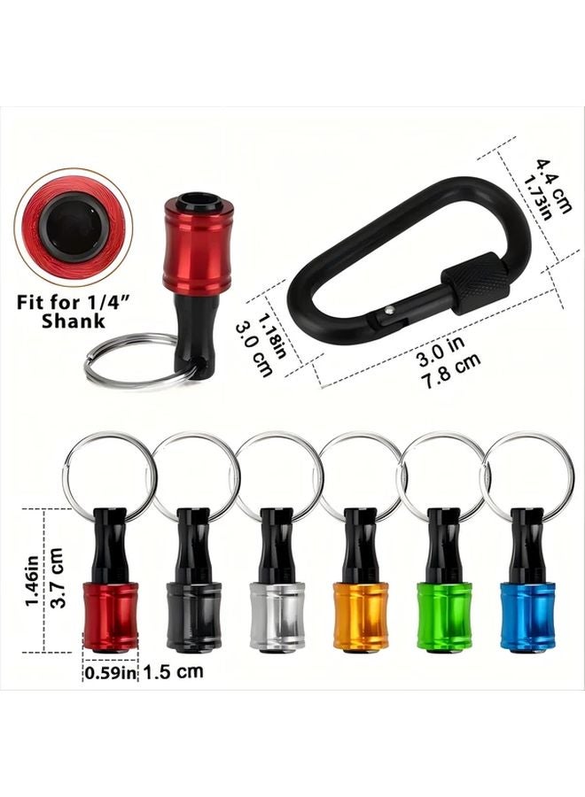 6Pcs 1 4 Inch Hex Shank Drill Bit Holder Adapter Set With Carabiner Clip - Image 5