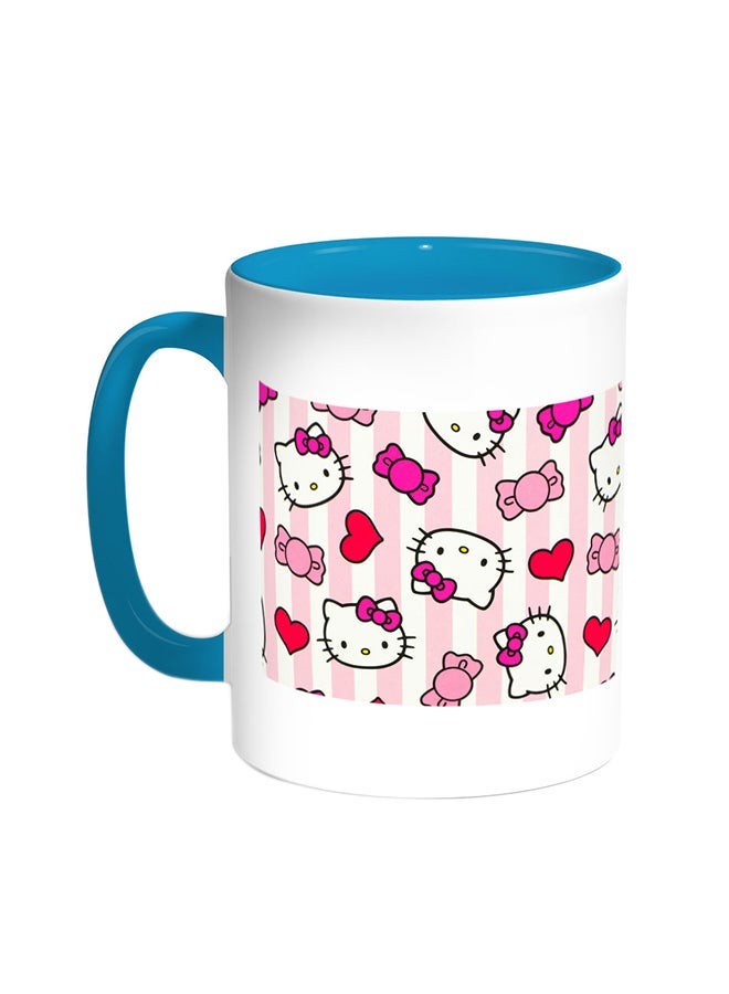 RYN Hello Kitty Printed Coffee Mug Turquoise/White 11ounce