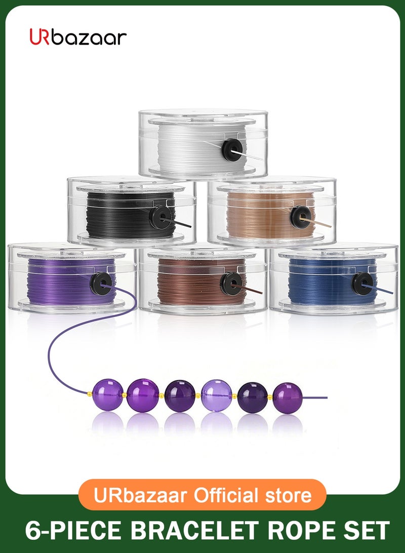 URbazaar 118In 0.8mm Flat Stretchy Bracelet Strings with Organizing Case, 6 Colors Beading Thread for Bracelet  , Seed Bead, Leather Stitching, Jewelry Making - Necklace and Sewing String - Image 1