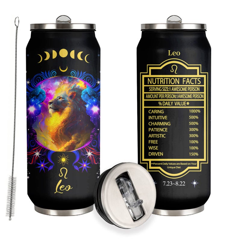YOPIGOT Leo Constellation Tumbler Zodiac Stainless Steel Cup for Men Women Astrology Fans Birthday Gifts With Straw Lid 17 Oz Coffee Mug Car Cup