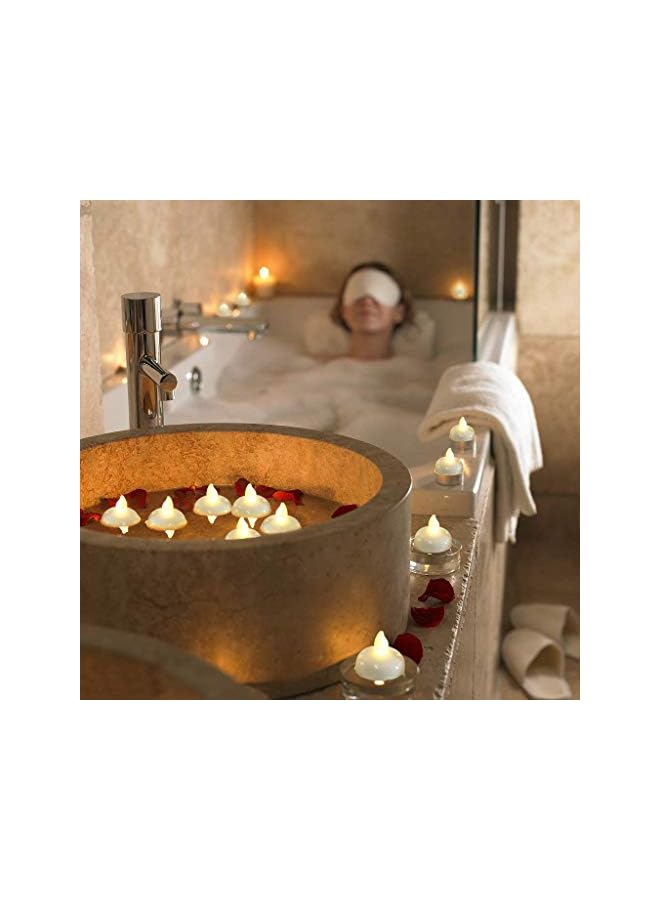 The Bros Flameless Floating Candles | Floating Led Candles | 12 Pack Warm White Led Floating Candles | Water Activated Tea Lights For Pool & SPA | Floating Flameless Candles For Parties & Weddings - Image 3