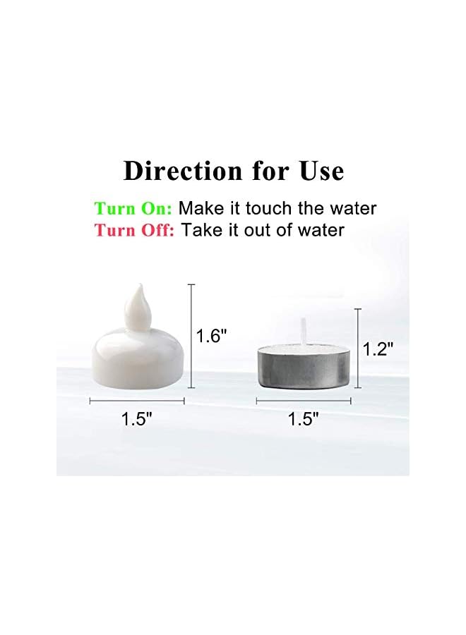 The Bros Flameless Floating Candles | Floating Led Candles | 12 Pack Warm White Led Floating Candles | Water Activated Tea Lights For Pool & SPA | Floating Flameless Candles For Parties & Weddings - Image 5