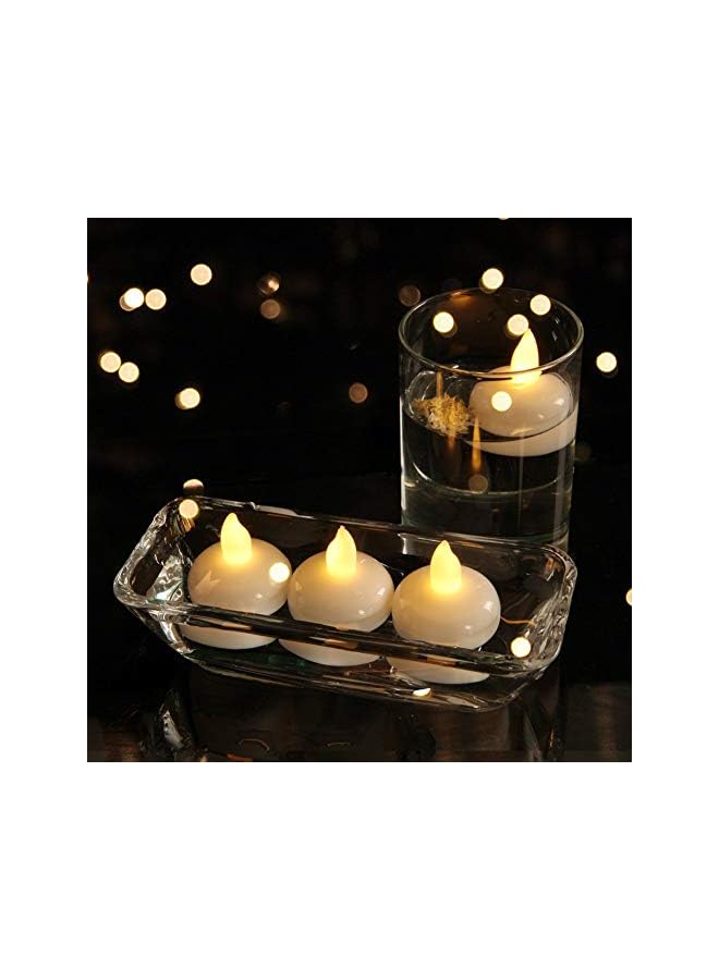 The Bros Flameless Floating Candles | Floating Led Candles | 12 Pack Warm White Led Floating Candles | Water Activated Tea Lights For Pool & SPA | Floating Flameless Candles For Parties & Weddings - Image 4