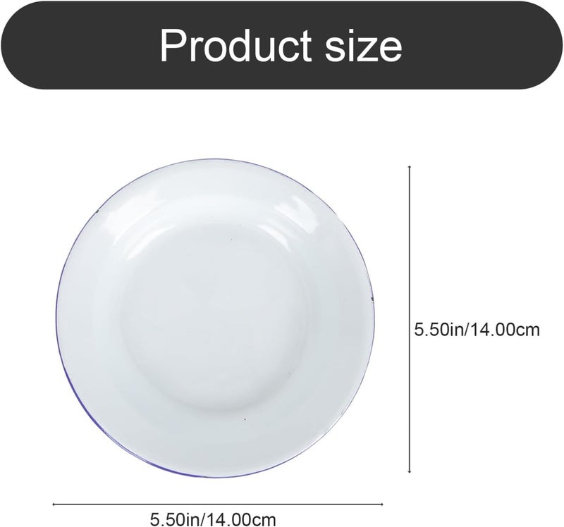 Luxshiny 4pcs Decorative Enamel Plates Retro Style Food Dishes for Fruits Snacks and Desserts Highgrade Enamel Tableware for Home Hotel Picnic - Image 2