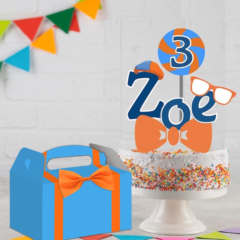 WEEPA 12 Pcs Orange Blue Party Favor Box DIY English Teacher Boxes Paper Orange Gift Boxes with Eyeglasses for Birthday Party Decorations - Image 3