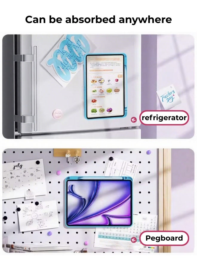 جراب iPad من الجيل الحادي عشر (A16 2025) وحافظة iPad 10 مقاس 10.9 بوصة مزودة بفتحة للقلم/ملحق مغناطيسي مريح بزاوية 720 درجة/حامل قابل للطي مقاوم للصدمات على شكل حرف Y/حامل رفيع للإيقاف/السكون التلقائي/مجموعة هدايا بقيمة 35 درهمًا إماراتيًا مع غشاء واقٍ مضاد للتوهج/جراب لوحي من اللباد - أزرق - Image 5