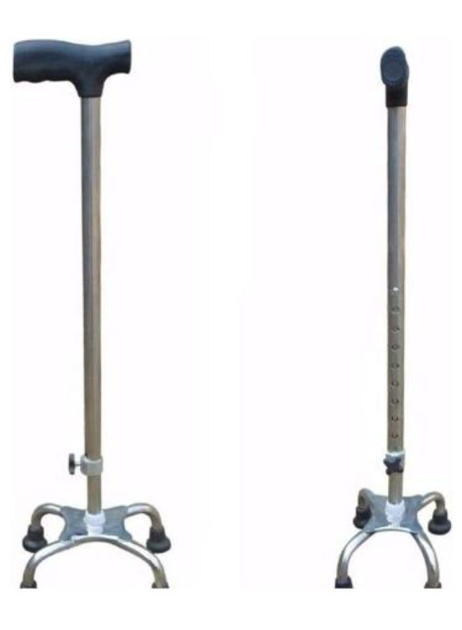 Panvil Adjustable 4 Leg Quad Walking Stick with Anti-Slip Rubber Base – Lightweight Aluminum Cane for Seniors, Elderly & Rehabilitation Support – Height Adjustable Walking Aid - Image 4