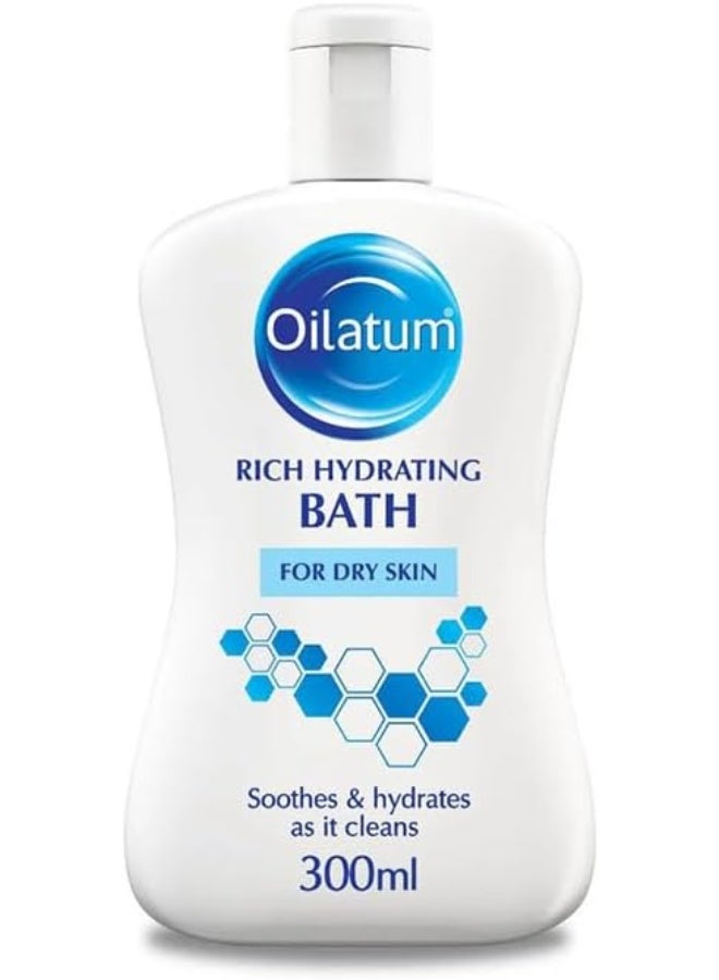 Oilatum Rich Hydrating Bath | For Dry Skin | Contains Emollient to Reduce Skin Dehydration & Gently Cleanses Without Irritation I 300ml - Image 1