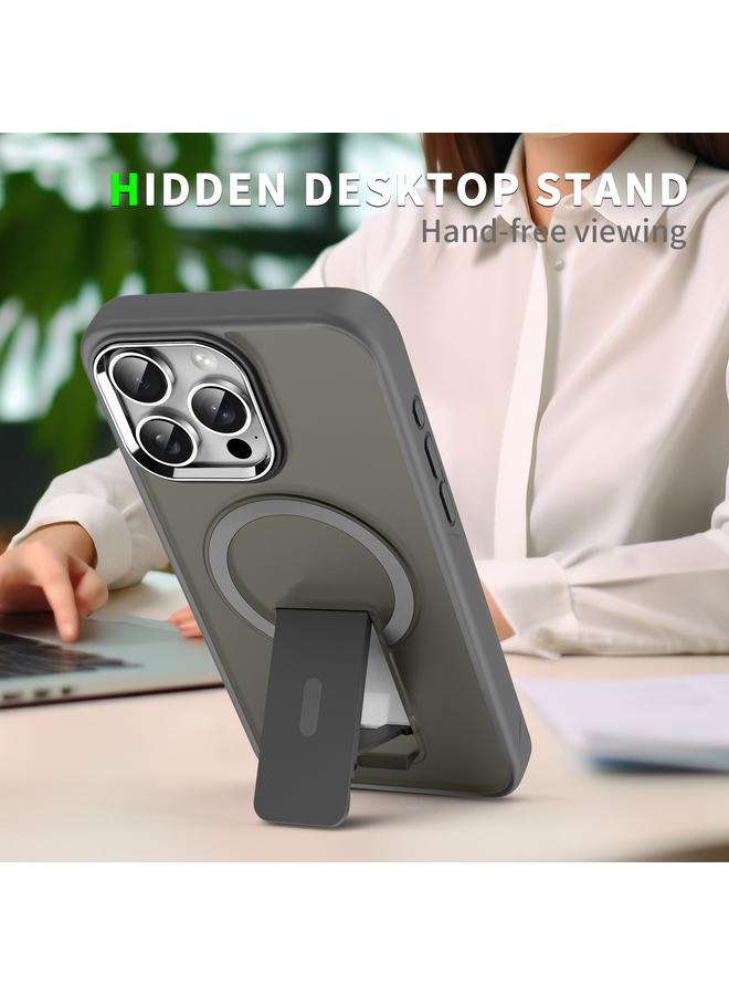 Zaboon Case For iPhone 13 Pro Acrylic Hybrid TPU MagSafe Holder Phone Case - Image 4