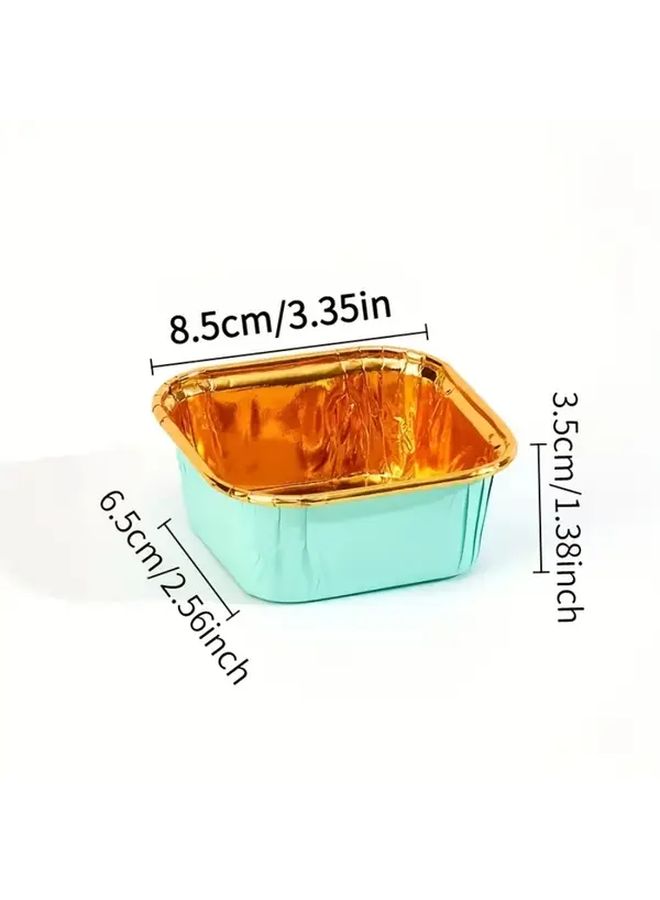 Black High Temperature Resistant Square Cupcake Liners 50pcs Food Grade Baking Molds - Image 3
