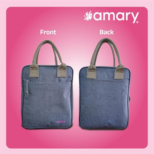 AMARY Insulated Lunch Bag | Lightweight & Water-Repellent | Keeps Food Hot & Cold | Spacious 8L Tiffin Bag with Strong Stitching for Office, School, College, Travel & Picnic (Airport Blue) - Image 5