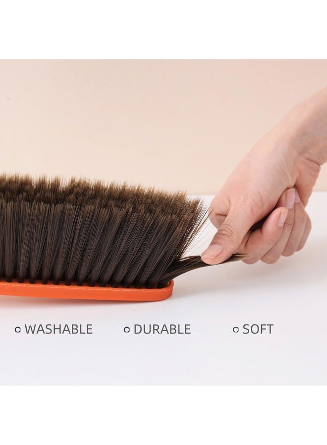 kagyuan 1 Pack Soft Bristle Bed Sheets Sweeping Cleaning Brush with Long Hand, Counter Duster for Debris Hair Remover Desk Quilt Sofa Furniture (Orange 1) - Image 5