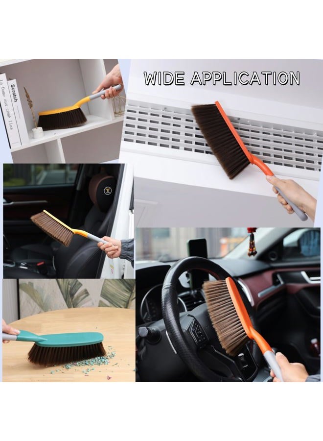 kagyuan 1 Pack Soft Bristle Bed Sheets Sweeping Cleaning Brush with Long Hand, Counter Duster for Debris Hair Remover Desk Quilt Sofa Furniture (Orange 1) - Image 4
