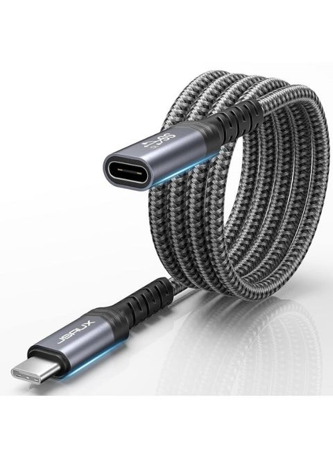 JSAUX USB C Extension Cable 1.5FT, USB C 3.2 Extender Cord Male to Female Support PD 𝟭𝟬𝟬𝙒/5A Fast Charging, 10Gbps Sync Transfer Compatible with Steam Deck, USB C Hub, MacBook/iPad Pro, Magsafe