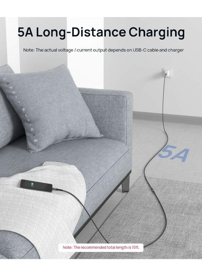 JSAUX - JSAUX USB C Extension Cable 1.5FT, USB C 3.2 Extender Cord Male to Female Support PD 𝟭𝟬𝟬𝙒/5A Fast Charging, 10Gbps Sync Transfer Compatible with Steam Deck, USB C Hub, MacBook/iPad Pro, Magsafe - Image 1