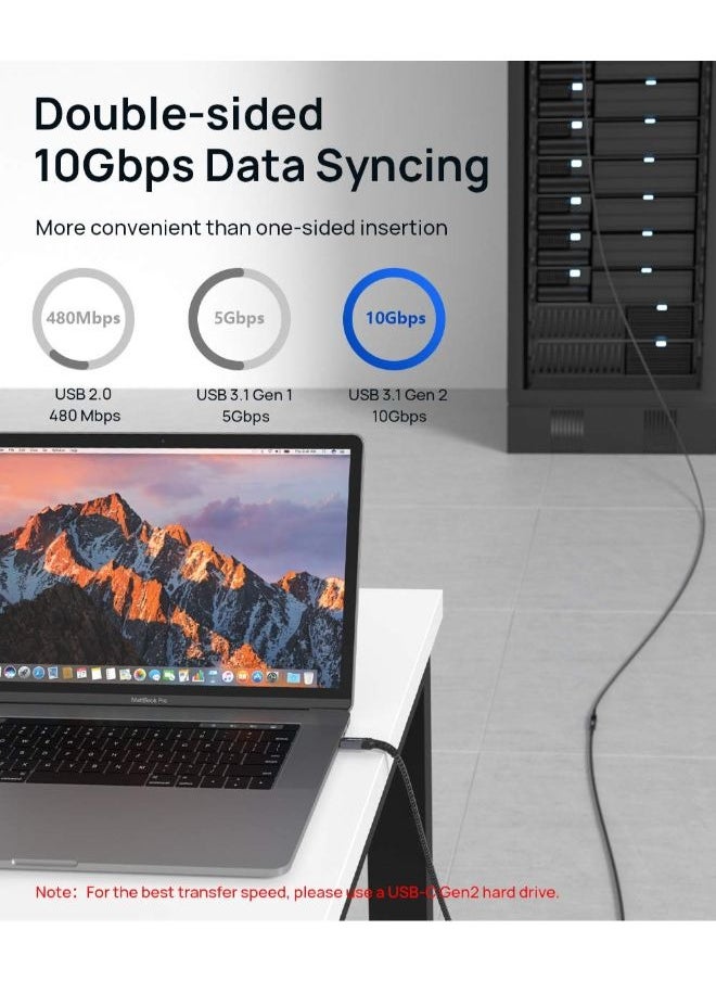 JSAUX - JSAUX USB C Extension Cable 1.5FT, USB C 3.2 Extender Cord Male to Female Support PD 𝟭𝟬𝟬𝙒/5A Fast Charging, 10Gbps Sync Transfer Compatible with Steam Deck, USB C Hub, MacBook/iPad Pro, Magsafe - Image 1