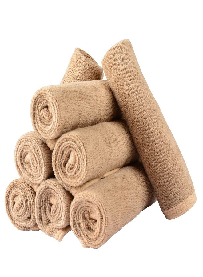 Mars wings Microfiber Facial Cloths (Facial Towels, 8 Pack (12 x 12 inch, Super Absorbent, Quick Drying Fast, Soft, Eco-Friendly, for Facial Wash Cleansing, Make-up Removal, Baby and Travel (Camel - Image 1
