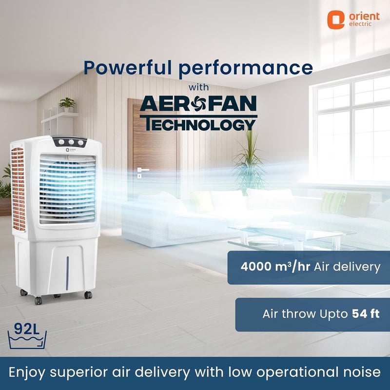 Orient Electric Orient Electric Aerostorm 92 L Desert Air Cooler For Home Densenest Honeycomb Pads For More Cooling Inverter Compatible 4000 Mch High Air Delivery AutoFill Feature Air Cooler For Room White  - Image 2