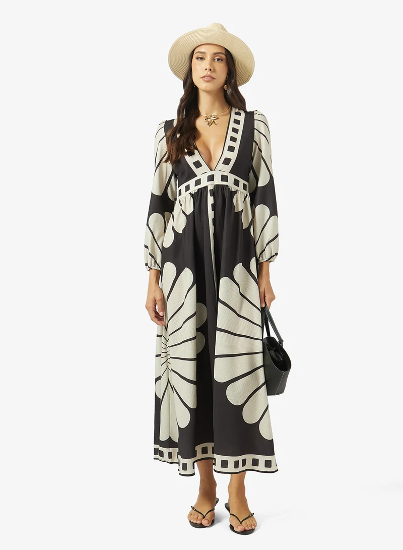 Soleira  Monochrome Print Dress for Women | Best Price UAE