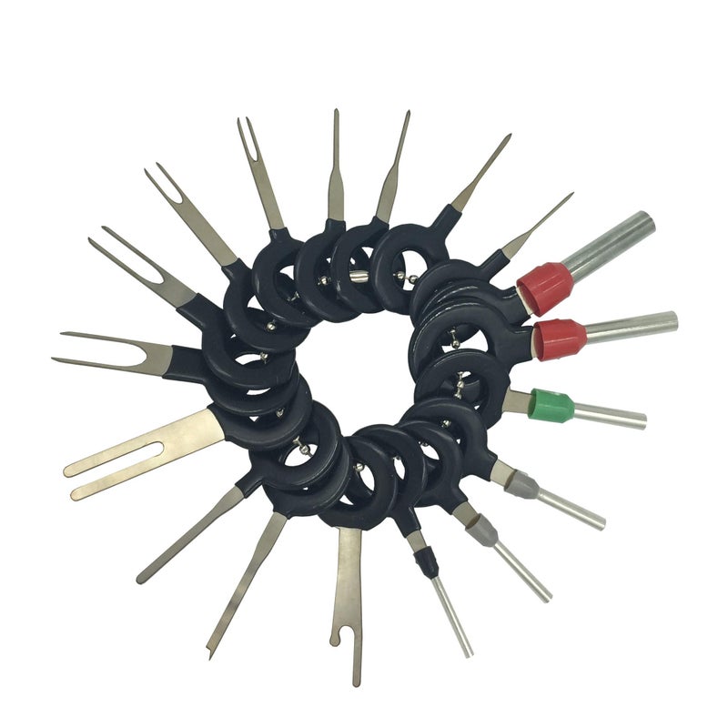 kweiny Auto Terminals Removal Key Tool Electrical Wiring Connector Release Pin(18 Pieces No Duplicate) - Image 1