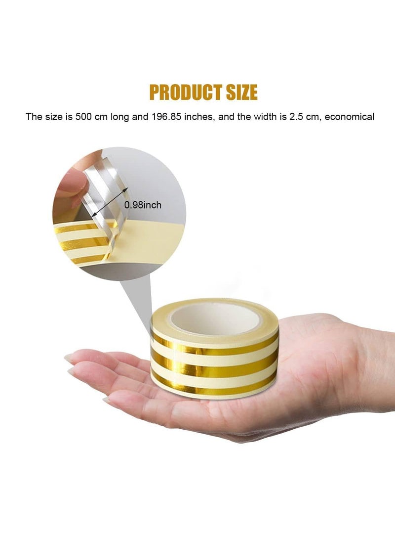 SURKHAMART 5M Golden Tile Gap Tape Waterproof PVC SelfAdhesive Tape for Wall Floor Tile Gaps Cabinetry and Detailing Pack Of 1  - Image 3