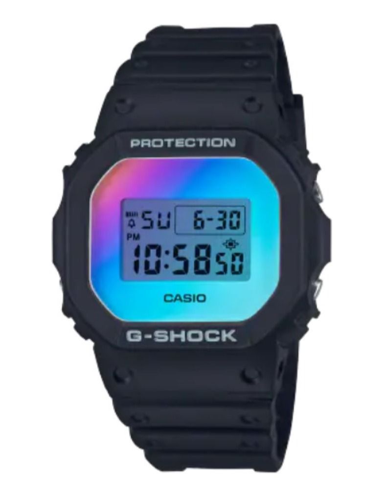 كاسيو ساعة كاسيو للجنسين جي شوك رقمية زرقاء سوار راتنج DW-5600SR-1DR - Image 1