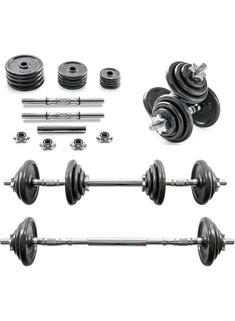 bunca 50 kg black exercise dumbbells, non-slip coated dumbbells - Image 4