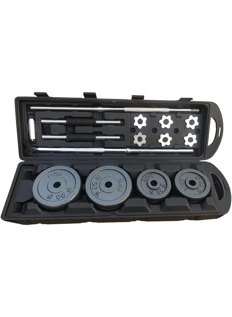 bunca 50 kg black exercise dumbbells, non-slip coated dumbbells - Image 5