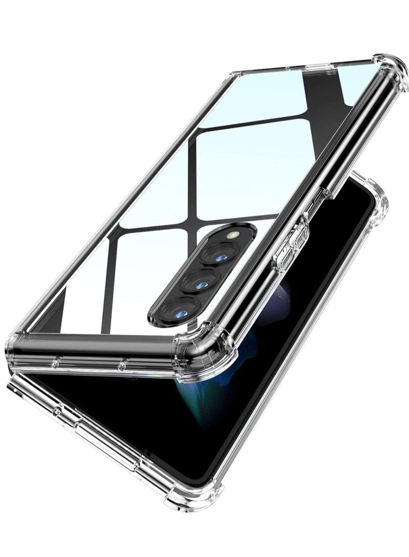 IAF Crystal Soft TPU Bumper Shockproof Hard Clear Case for Samsung Galaxy Z Fold 3 Zflod4 Z Flod2 with Enhanced Corner Protection,Samsung Z fold 4 - Image 1