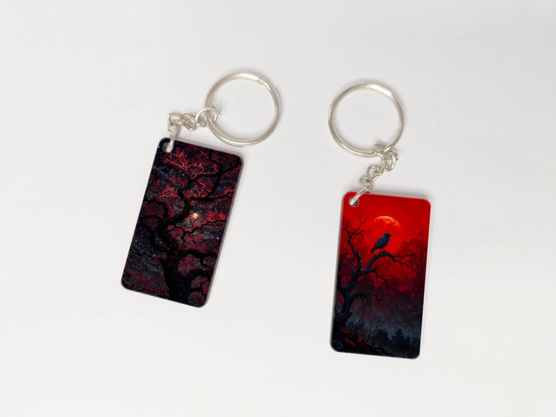 OUTFITQUE OUTFITQUE Premium (Pack of 2) Anime- 490 Printed Long Keychain For Bike, Scooty, Car, MDF Keyholder - Image 1