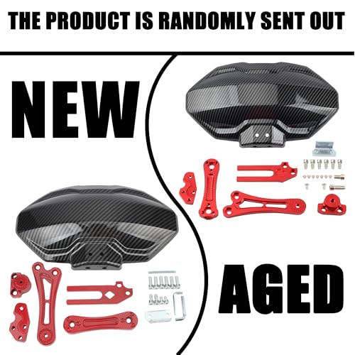 ABCERRSI Motorcycle Wheel Rear Mudguard,Fender Rear Cover Compatible with Universal Motorbikes Scooter Extender Accessories-Red - Image 3