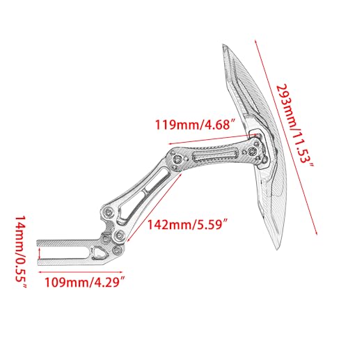 ABCERRSI Motorcycle Wheel Rear Mudguard,Fender Rear Cover Compatible with Universal Motorbikes Scooter Extender Accessories-Red - Image 2