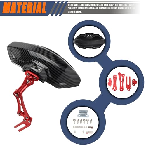 ABCERRSI Motorcycle Wheel Rear Mudguard,Fender Rear Cover Compatible with Universal Motorbikes Scooter Extender Accessories-Red - Image 4