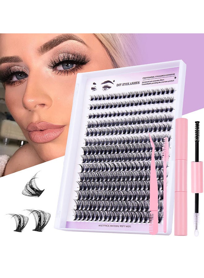 Depend 280PCS DIY Lash Extension Kit Lash Clusters Kit Individual Cluster Lashes With Waterproof Lash Bond And Seal And Tweezers D Curl Eyelash Extension Kit - Image 1