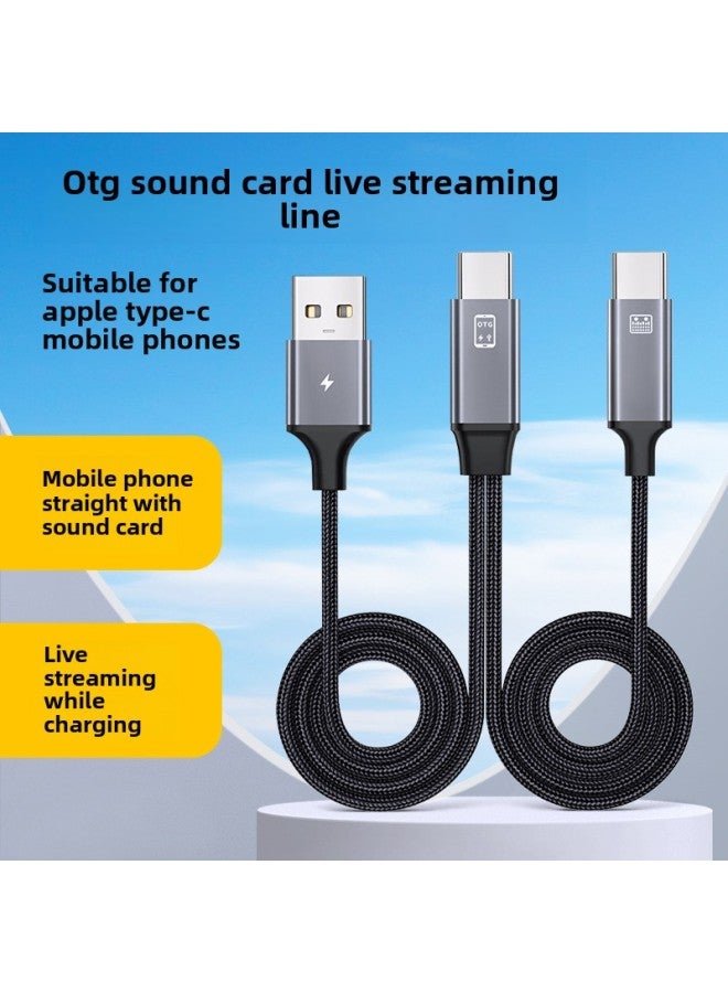 OTG Sound Card Connection Line Is Suitable For Apple 15 Mobile Phone Typec To Typec Audio Sound Card While Charging.-Color:Typec - Image 2