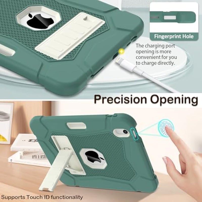AVAWO Case for New iPad (A16) 11th Generation 11 Inch 2025, iPad 10th Generation 10.9 2022, Heavy Duty Military Grade Shockproof Rugged Protective Cover with Stand for i Pad 11/10 Gen, Green+Beige - Image 3