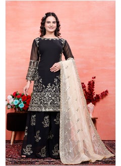 Presenting a New Designer Party Wear Look Top-Palazzo and Dupatta with Heavy Embroidery Work