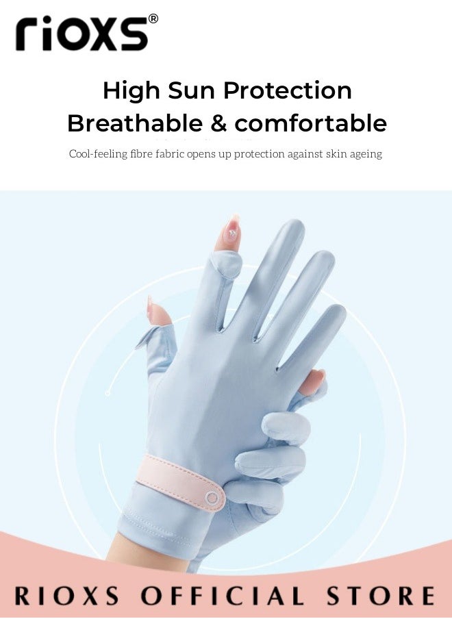 RIOXS 3 Pairs Women Sun Protective Gloves UV Protection Summer Quick Dry Anti Slip Driving Gloves Touchscreen Gloves for Driving Riding  - Image 3