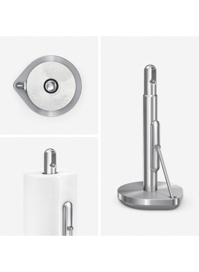 simplehuman simplehuman Tension Arm Standing Paper Towel Holder, Heavy-Duty, Easy One-Handed Tear, Countertop Kitchen Paper Towel Dispenser, Brushed Stainless Steel - Image 2