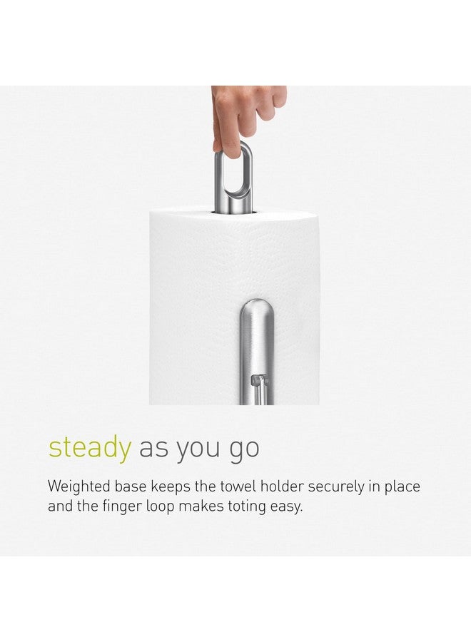 simplehuman simplehuman Tension Arm Standing Paper Towel Holder, Heavy-Duty, Easy One-Handed Tear, Countertop Kitchen Paper Towel Dispenser, Brushed Stainless Steel - Image 5