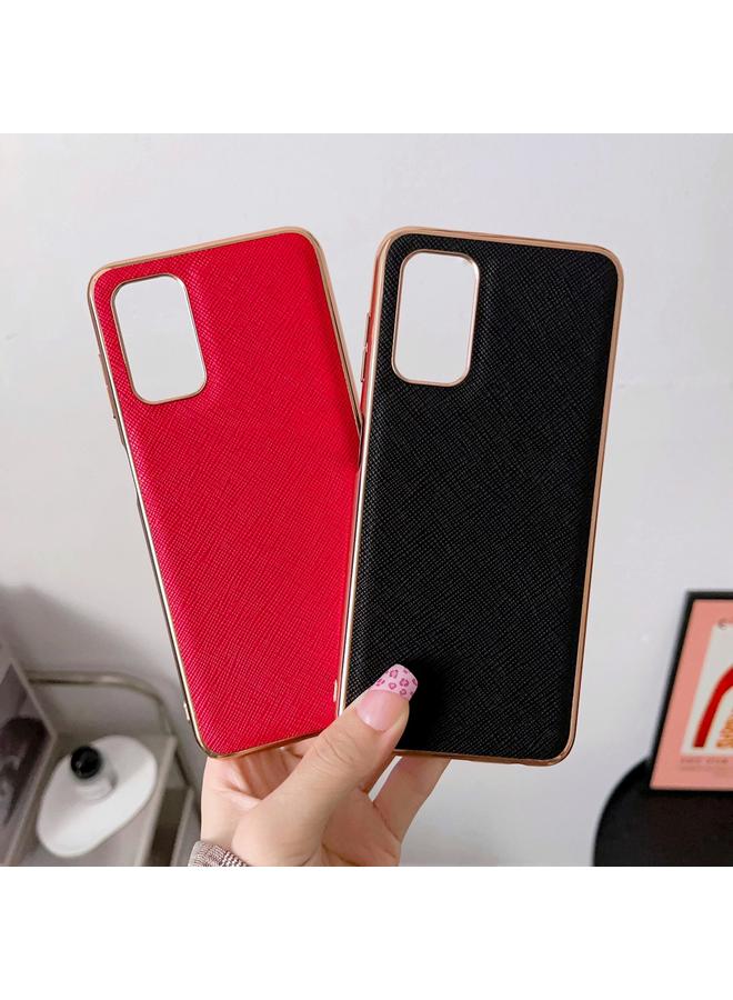 S-TOP Case For Samsung Galaxy A23 5G / 4G Nano Electroplating Cross Texture Genuine Leather Phone Case - Image 3