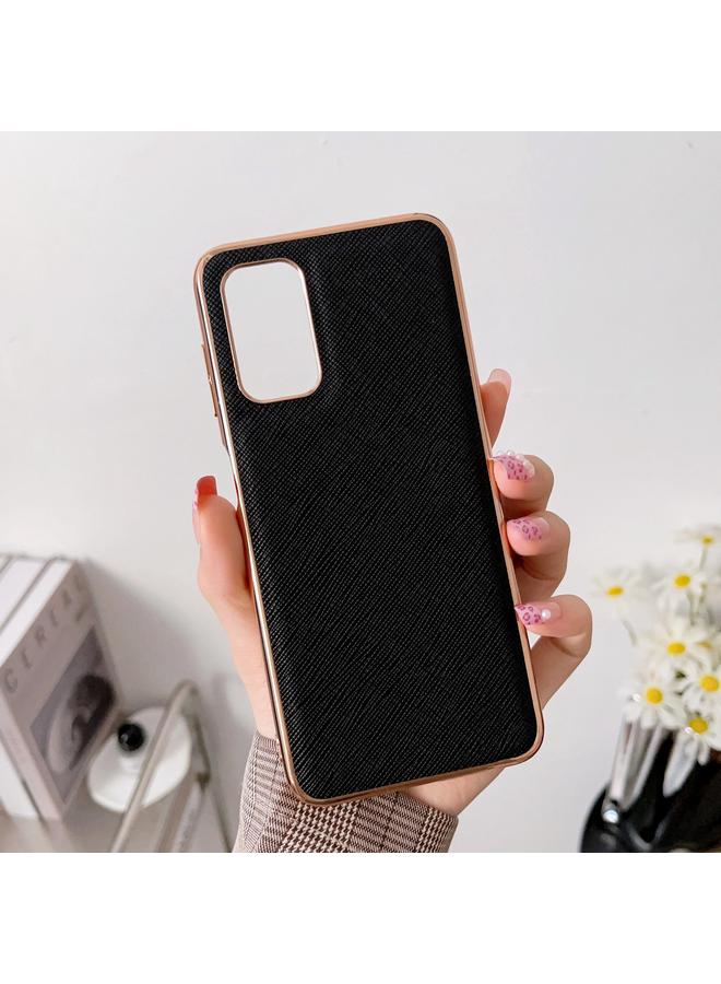 S-TOP Case For Samsung Galaxy A23 5G / 4G Nano Electroplating Cross Texture Genuine Leather Phone Case - Image 2