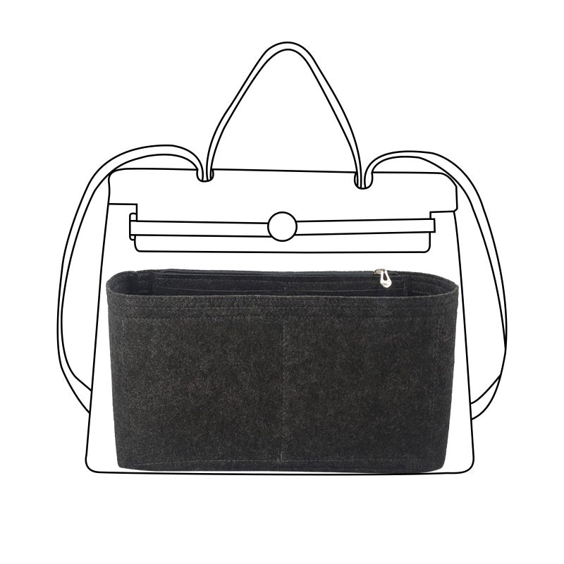 Lckaey Hermes Birkin 31 Purse Organizer Felt Insert Bag Organizer for Women Black - Image 2